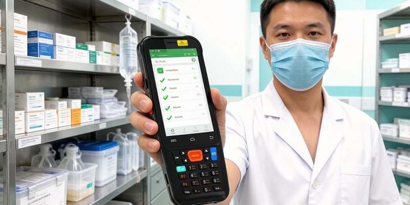 门诊药房发药核对：F1 用4寸小屏做最顺手的扫码确认